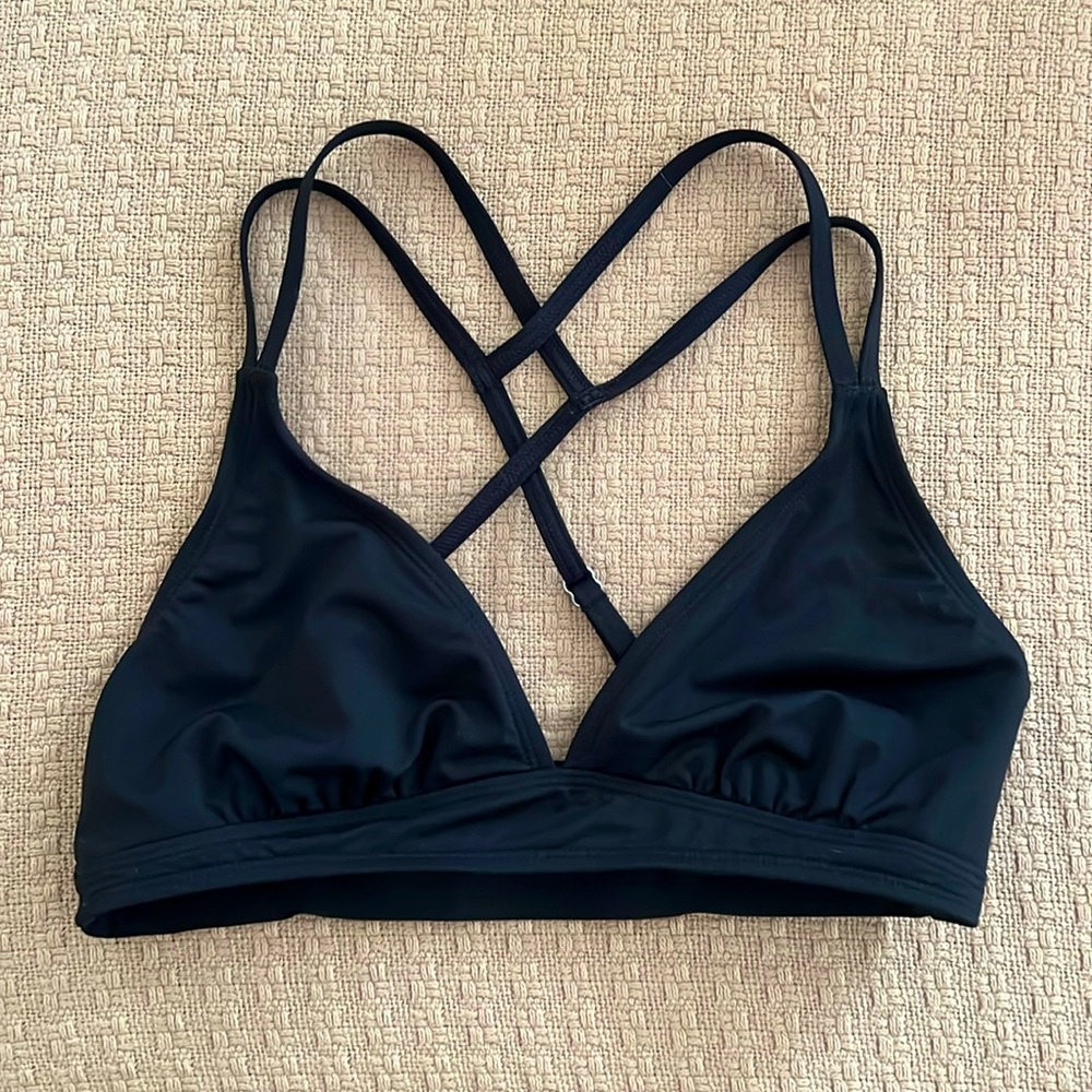 Athleta Women’s Black Adjustable Strappy Sport Bikini Top Small Like …